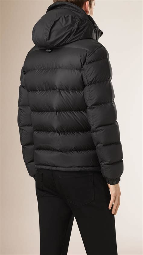 burberry down filled leather trim jacket|Burberry down jacket men's.